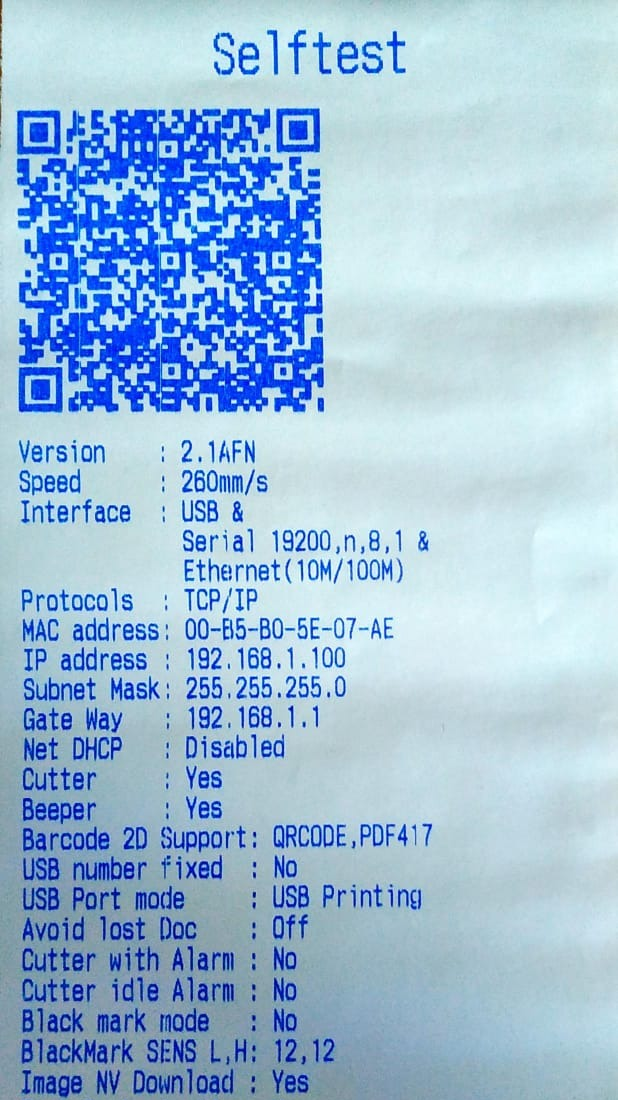 QR Supported Printer